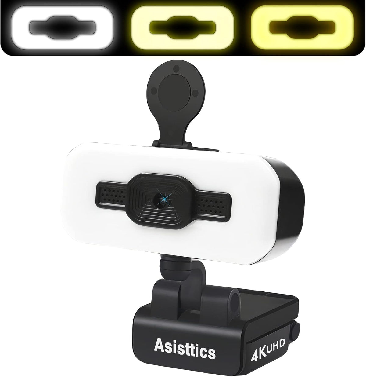 4K Webcam with Microphone and Ring Light L44300