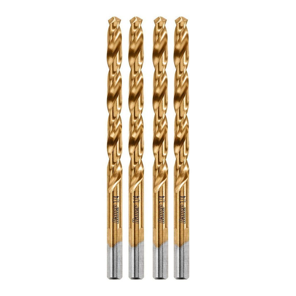 1/4 in. Titanium Drill Bit Set, 4 Piece H79465