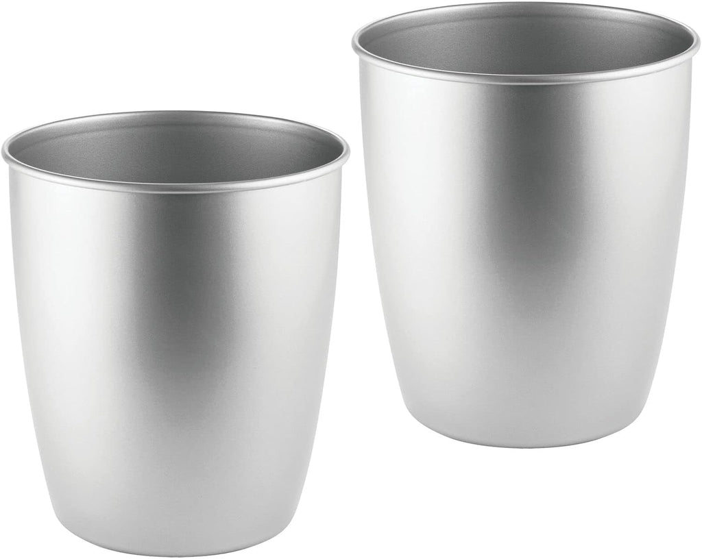 Round Metal Small Trash Can Wastebasket Bin 2 Pack Bronze R655