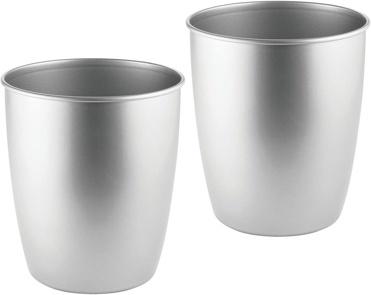 Round Metal Small Trash Can Wastebasket Bin 2 Pack Bronze R655
