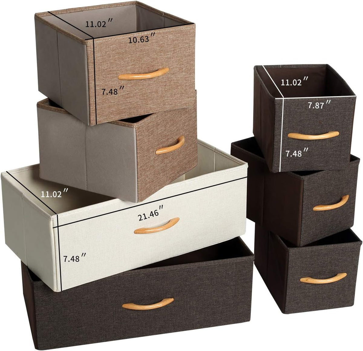 7 Drawer Fabric Storage Tower with Wood Top X419572