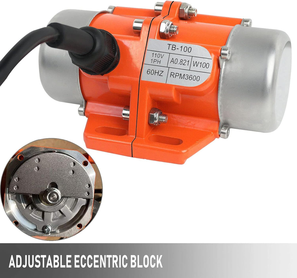100W Single Phase Electric Vibrating Motor Aluminum Alloy Case AC 110V 3600rpm K40358