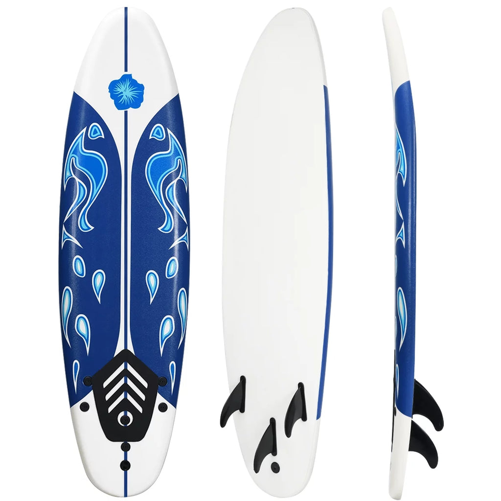 Inflatable Surfboard with Safety Leash White R1001