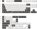Black White 136 Keycap Set Cherry Profile PBT Keycaps N744861