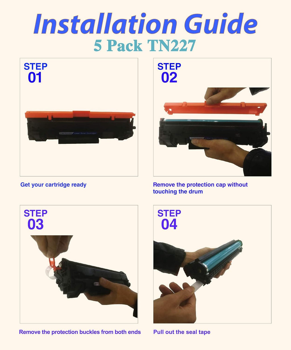 Compatible TN227 Toner Cartridge Replacement 5-Pack K102027