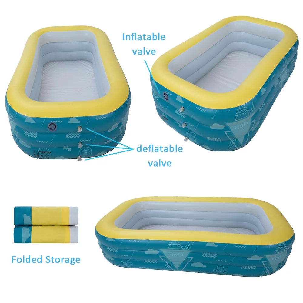 Inflatable Swimming Pool with Pump Blue P432