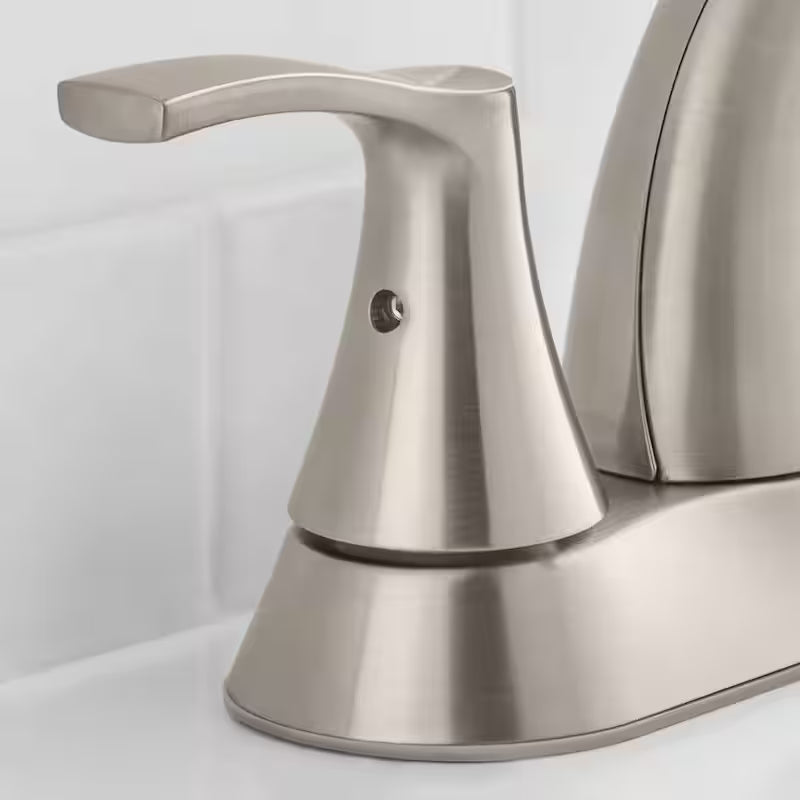 4 in. Centerset Double-Handle High-Arc Bathroom Faucet in Brushed Nickel T8862