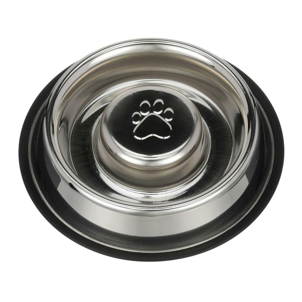 Stainless Steel Slow Feed Bowl Non-Tip & Non-Skid E3836