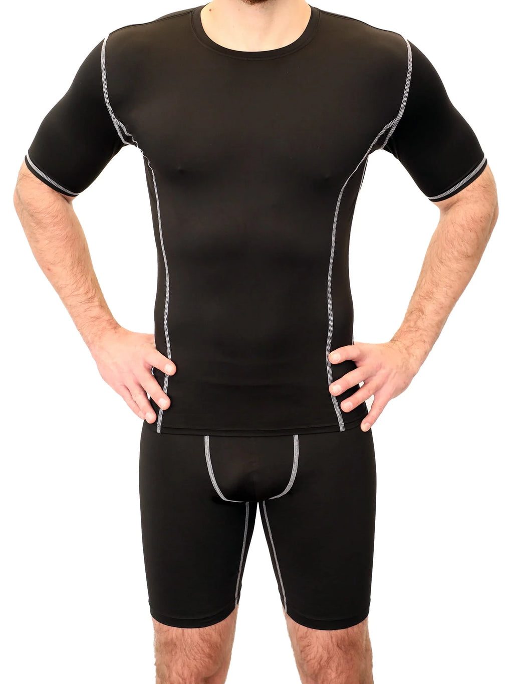 Black Compression Crewneck Tee E9658