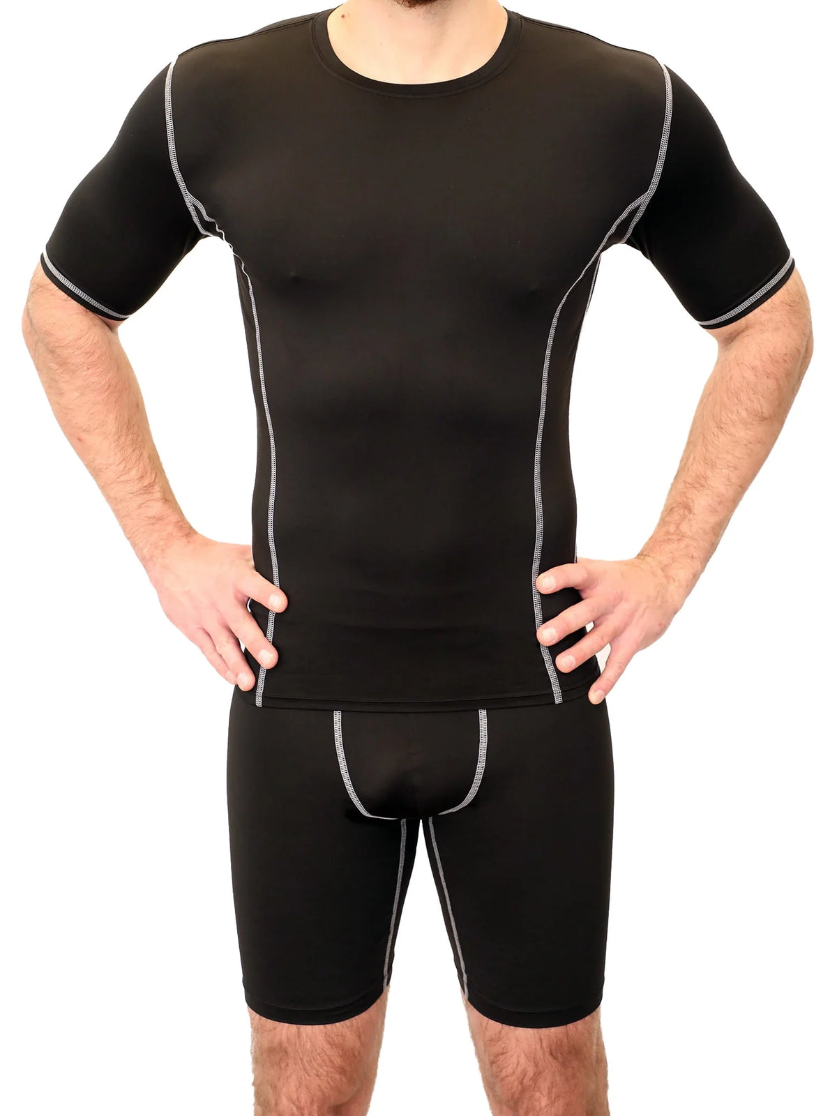 Black Compression Crewneck Tee E9658