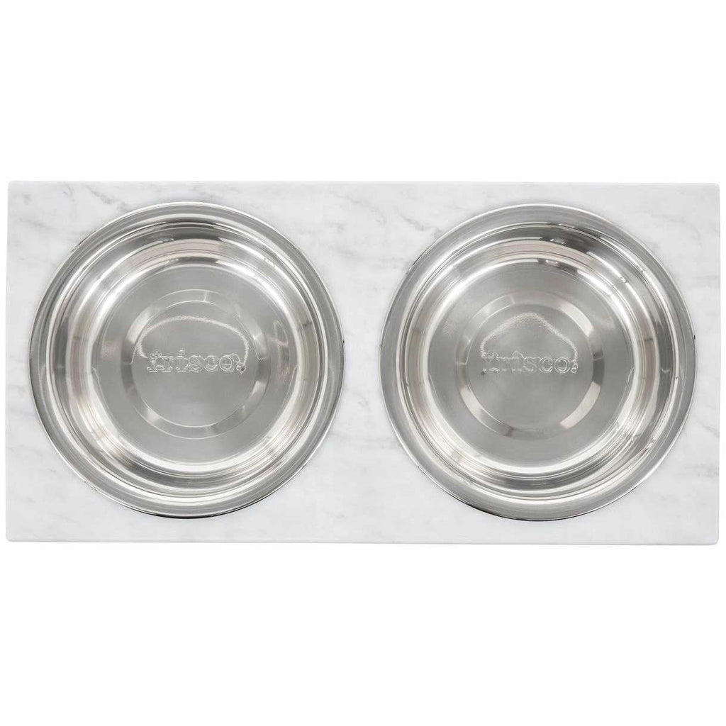 Marble Print Stainless Steel Elevated Dog Bowl H837