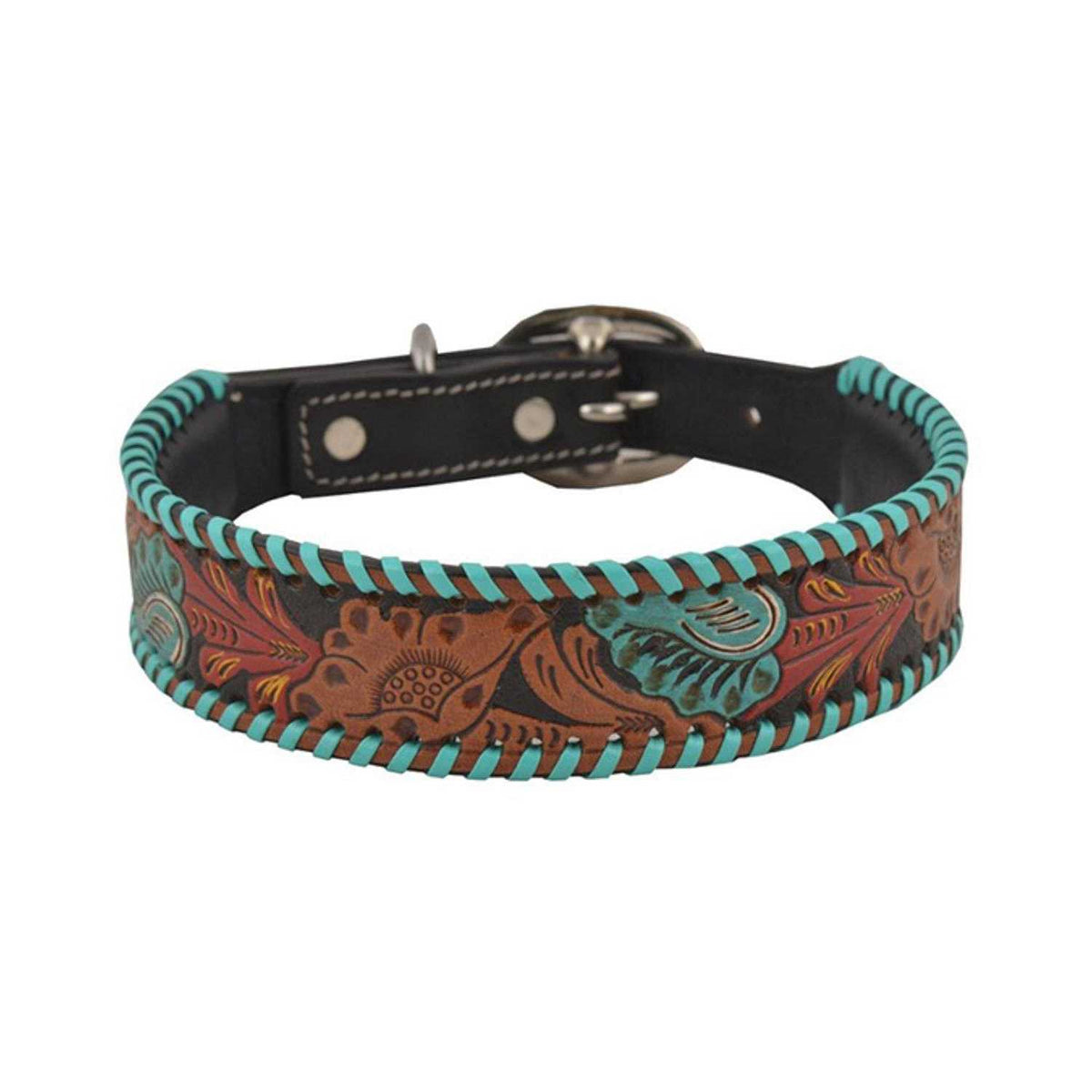 Tooled Leather Dog Collar Z4350
