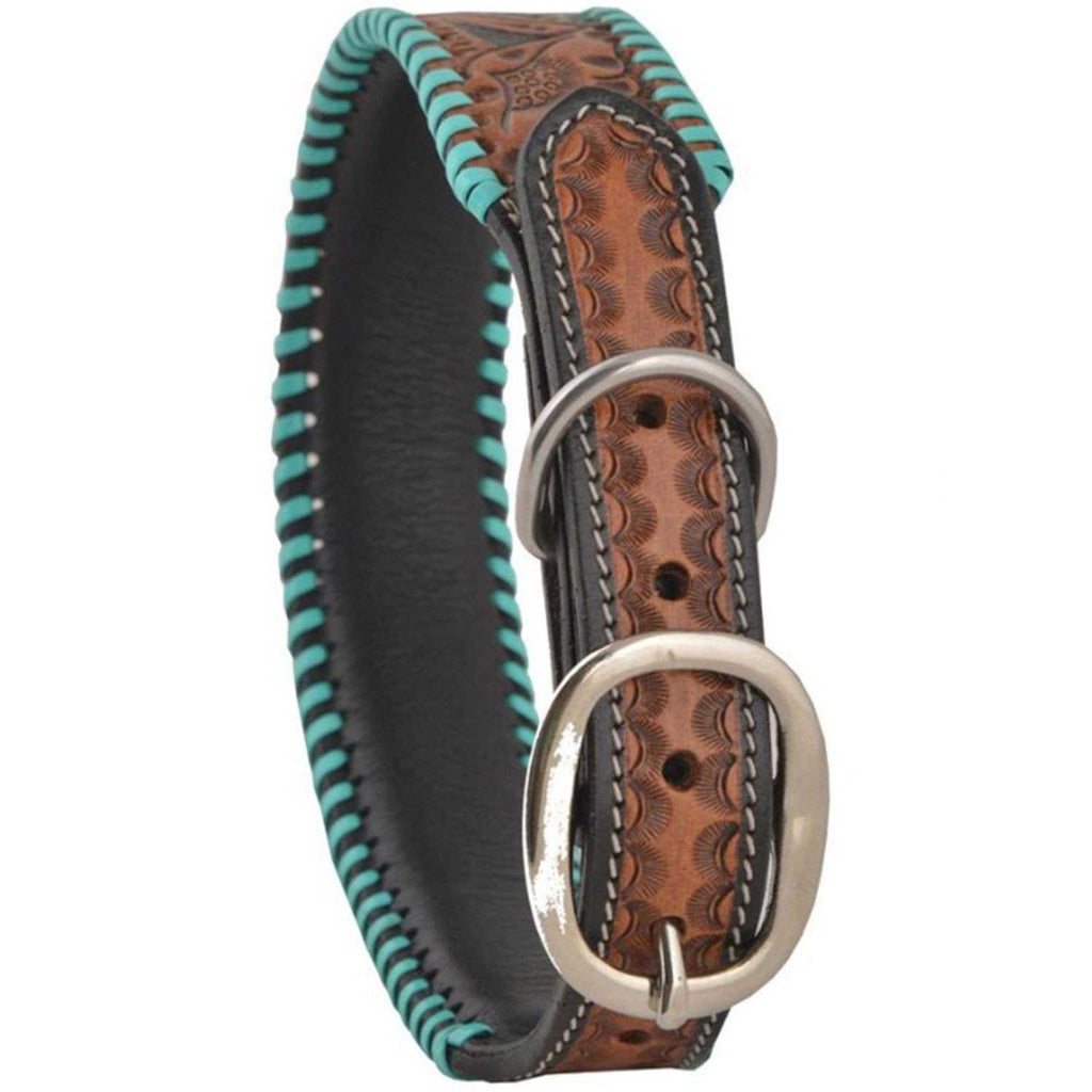 Tooled Leather Dog Collar Z4350