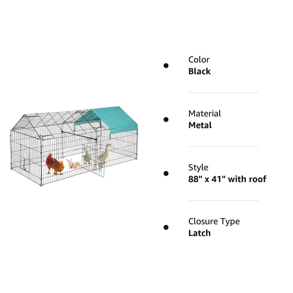 Large Metal Chicken Coop with Door & Cover N767823