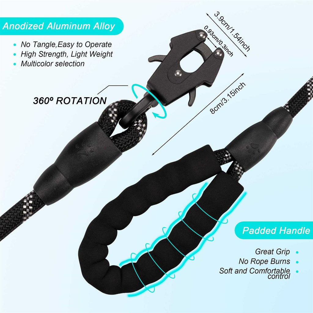 Heavy Duty Reflective Nylon Dog Leash with Locking Clip T56812