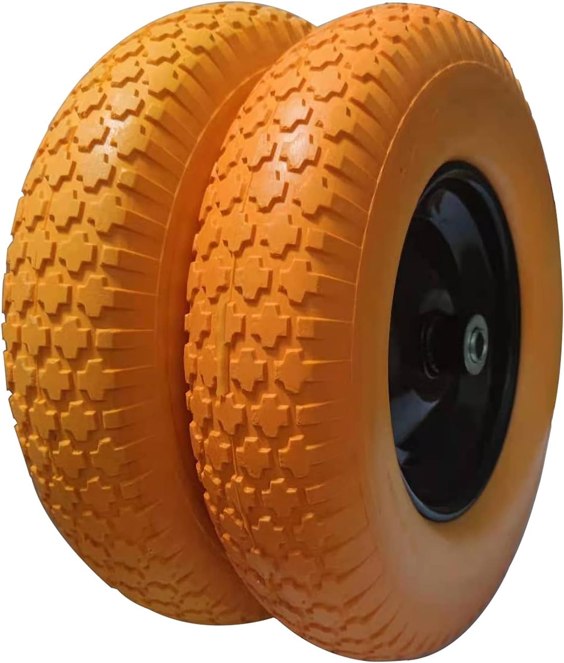 16 inch Flat Free Solid Rubber Wheelbarrow Tires Set of 2 B130110