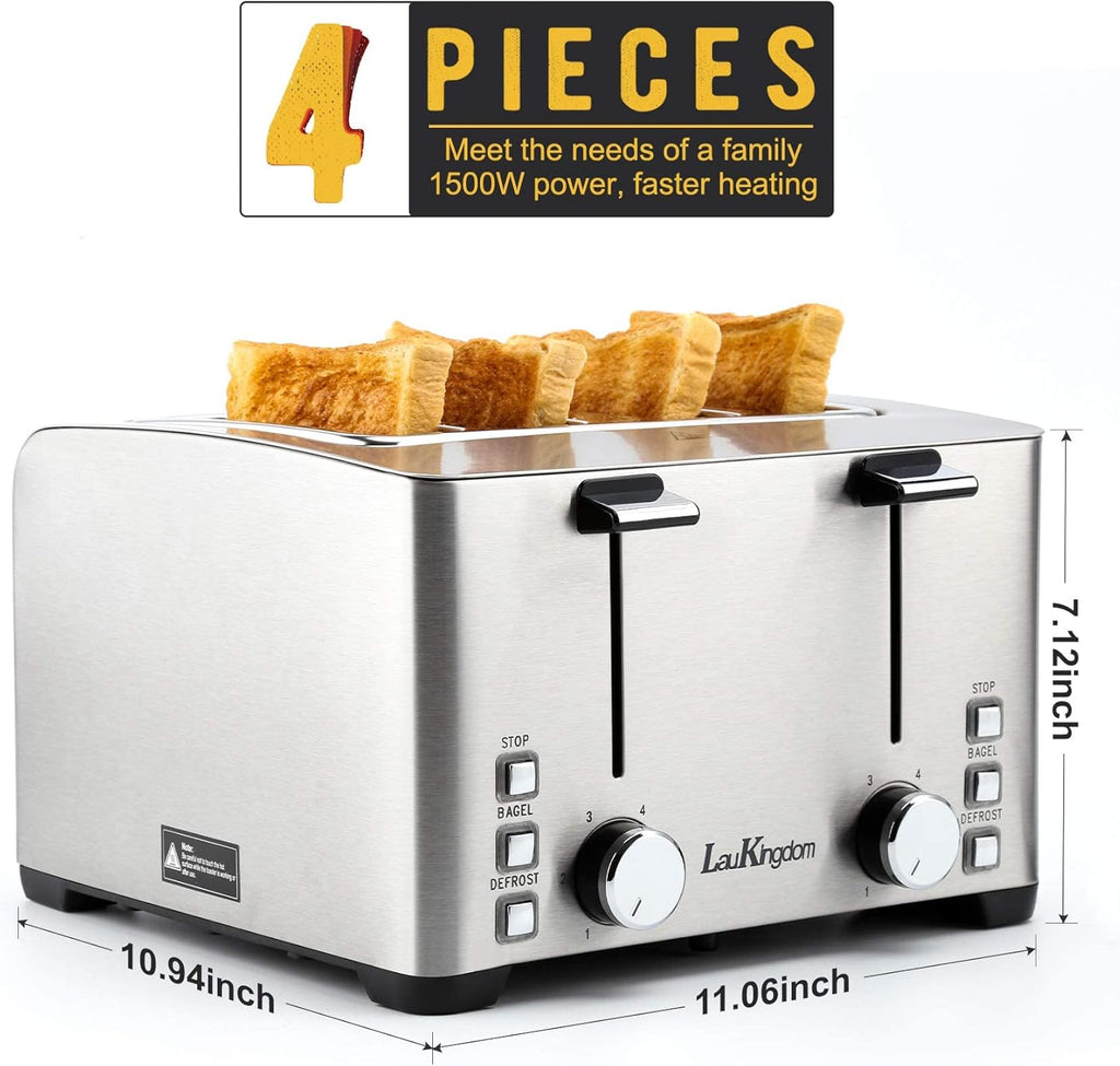 4 Slice Stainless Steel Toaster K206