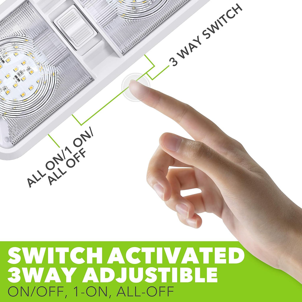 5 Pack LED Ceiling Double Dome Light Fixture with ON/OFF Switch 12V Natural White R8817