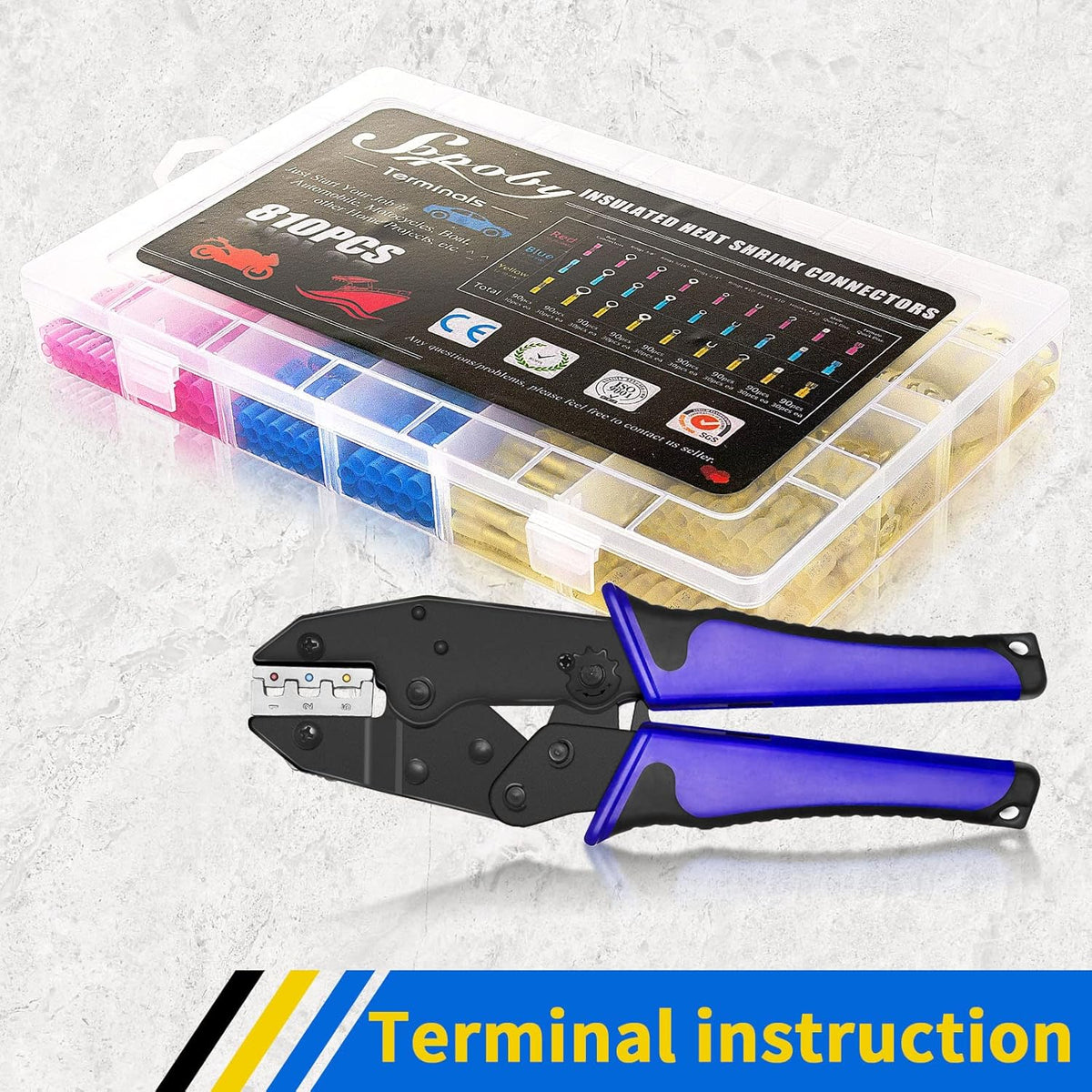 810PCS Insulated Heat Shrink Wire Connectors P1281