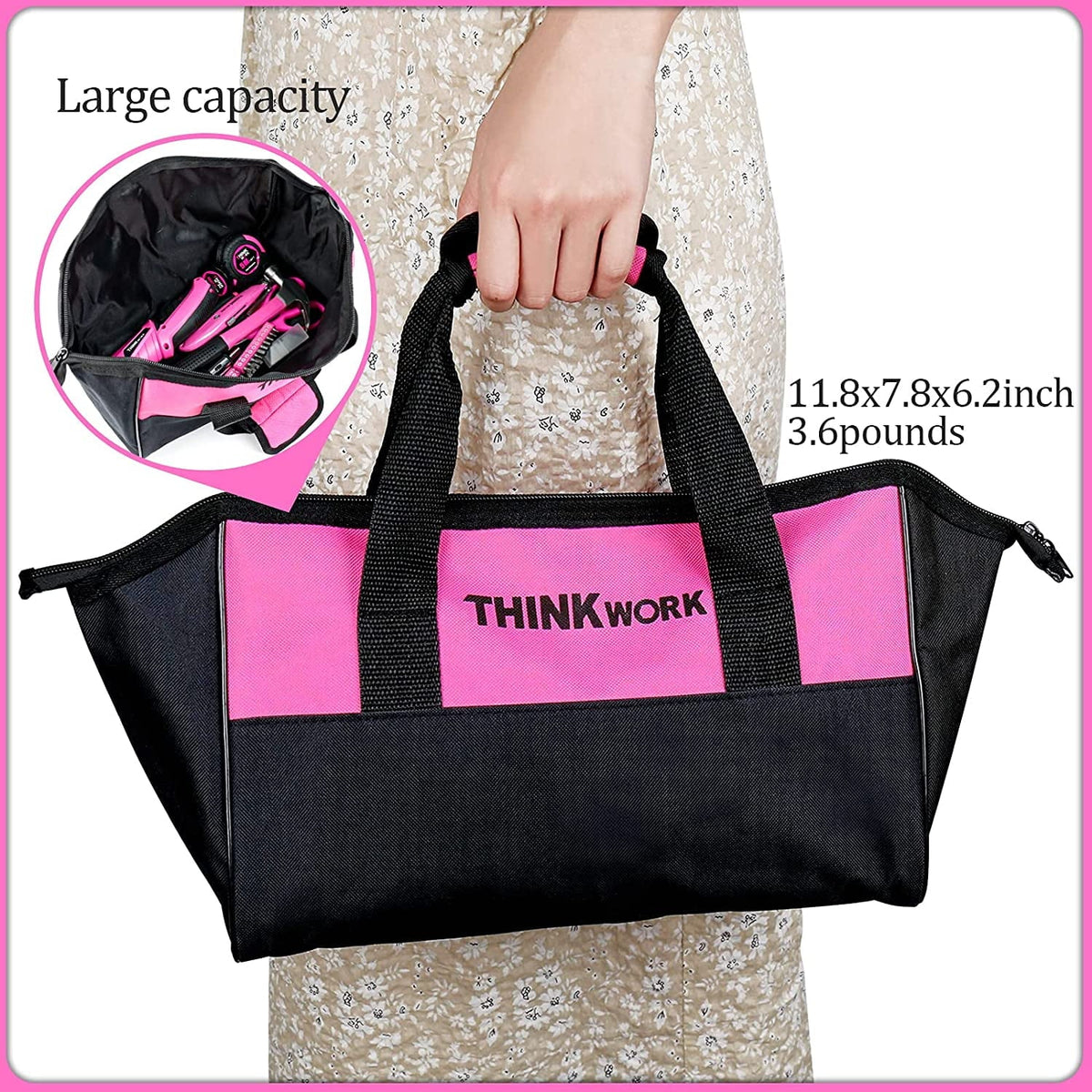 122-Piece Pink Tool Kit with 3.6V Electric Screwdriver R3170