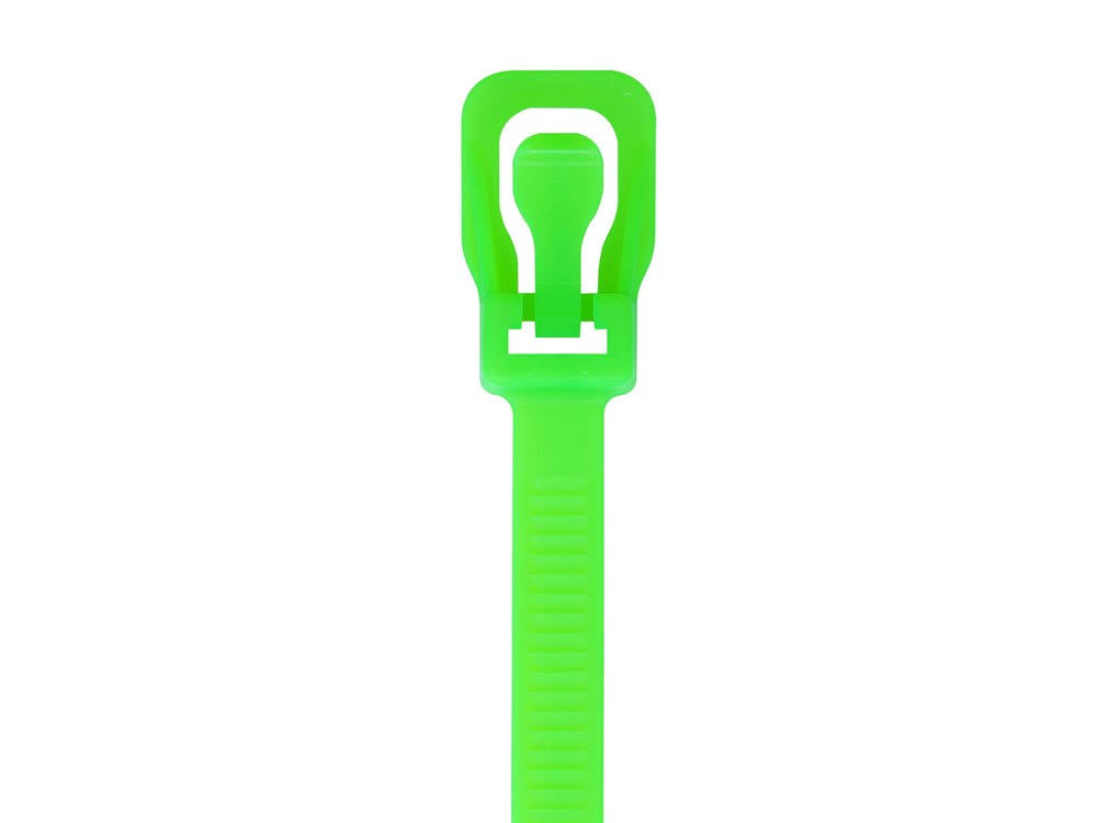 16 inch Fluorescent Green Releasable Cable Tie B310