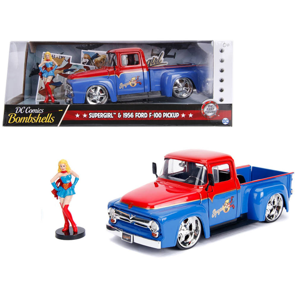 Die Cast Supergirl & 1956 Ford F-100 Pickup R2756