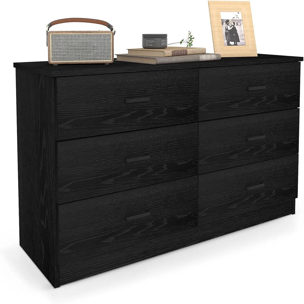 White 6 Drawer Wood Double Dresser N645