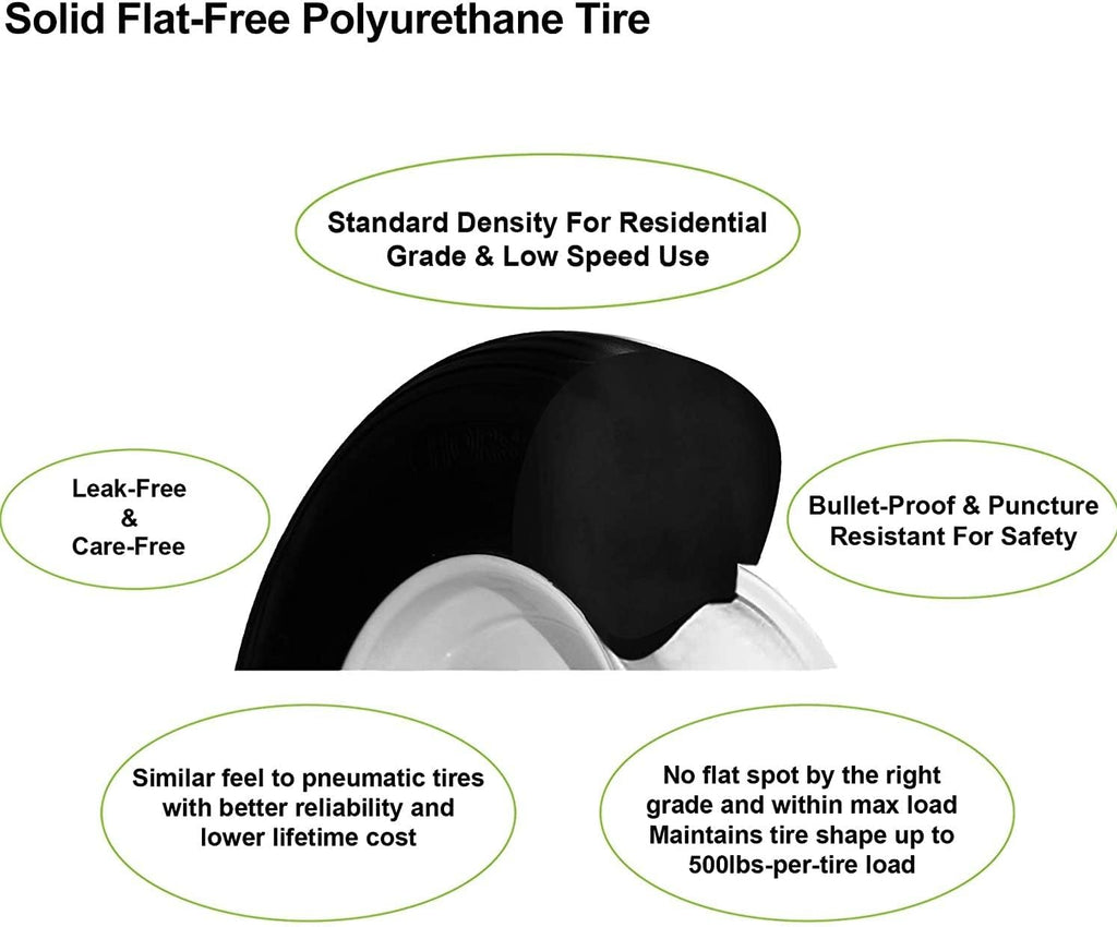 4.80/4.00-8 Solid Flat-Free Wheelbarrow Tire On Wheel L1558