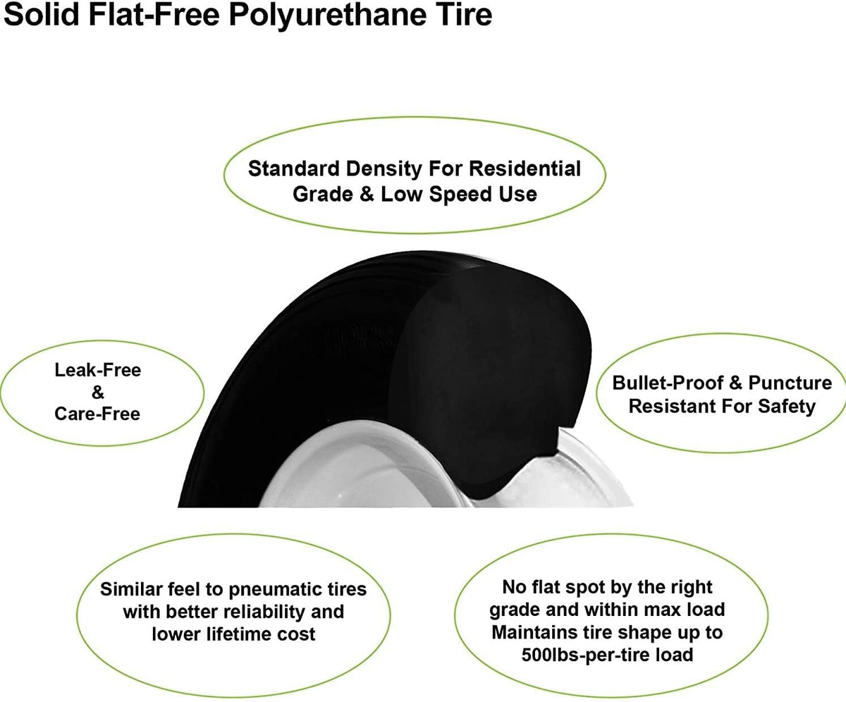 4.80/4.00-8 Solid Flat-Free Wheelbarrow Tire On Wheel L1558