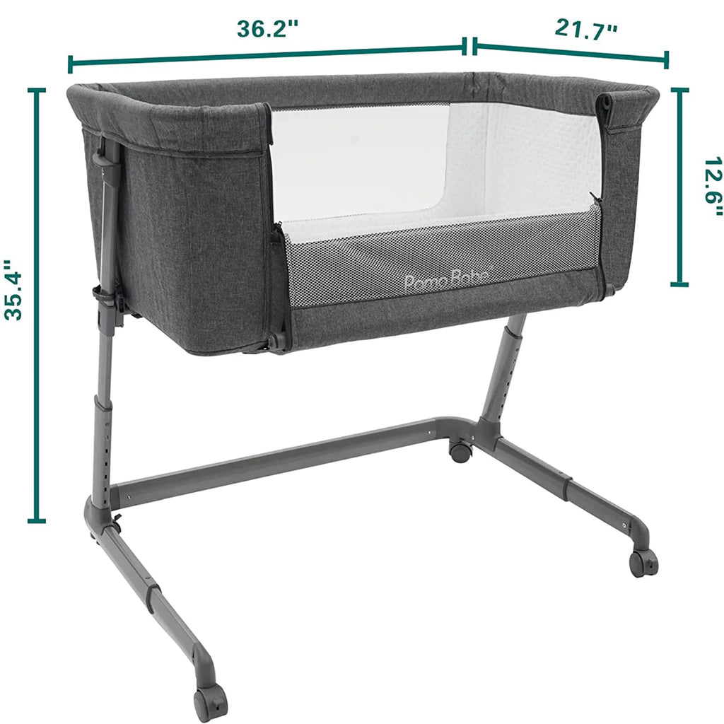 Grey Bassinet with Wheels and Folding Frame B24178