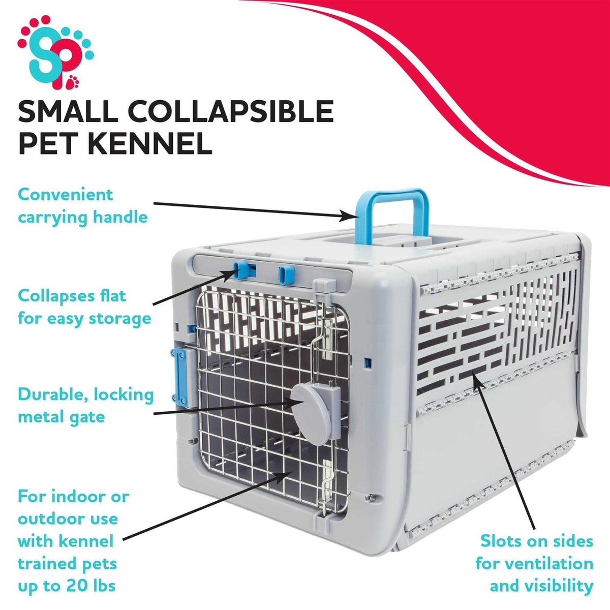 Collapsible Plastic Dog Kennel W78844