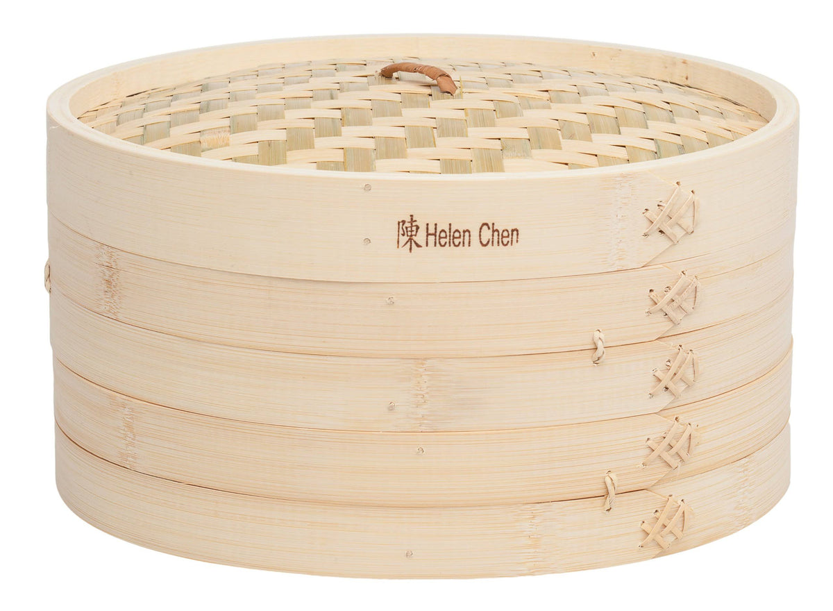 Food Steamer with Lid 12-Inch Natural Bamboo P77717
