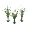 14x22 Grass Artificial Plant in Glass Vase Set of 3 X228045