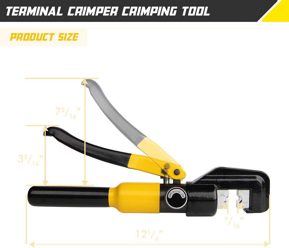 10 Ton Hydraulic Hand Crimper Tool Set with 9 Pairs of Dies C164400