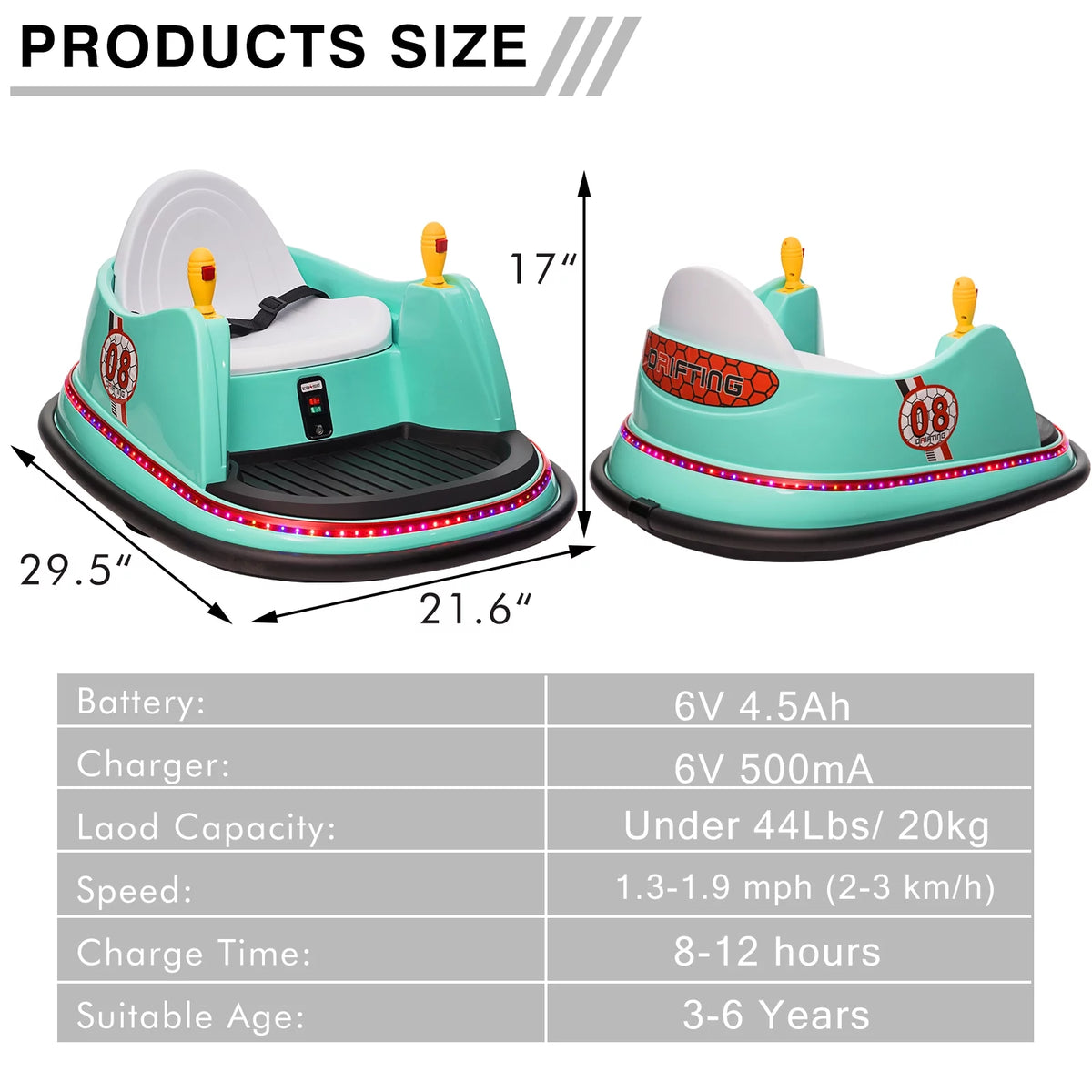 12V Electric Powered Ride on Bumper Car with Remote Control S7823