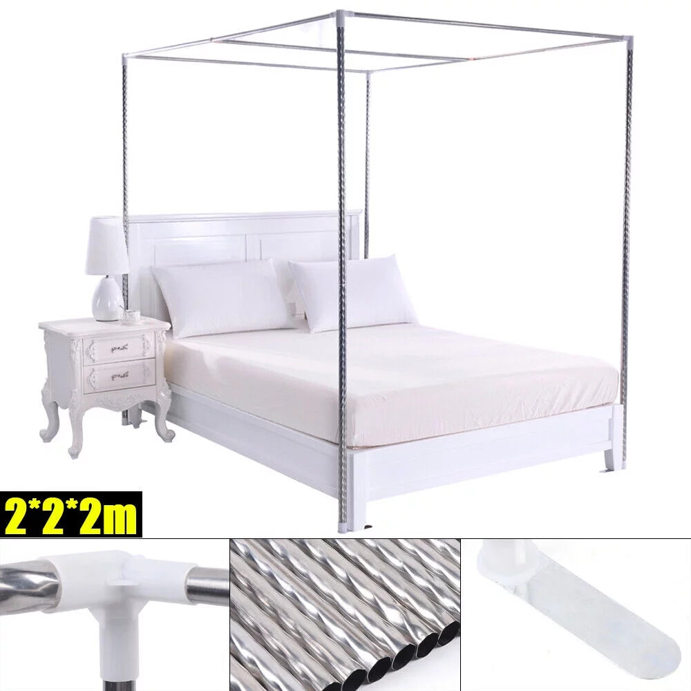 Detachable Silver Stainless Steel Bedding Canopy Frame E901