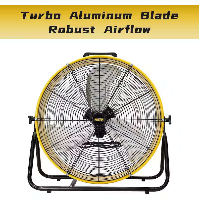 Yellow 24 in. 3 Speeds Portable Drum Fan W41291