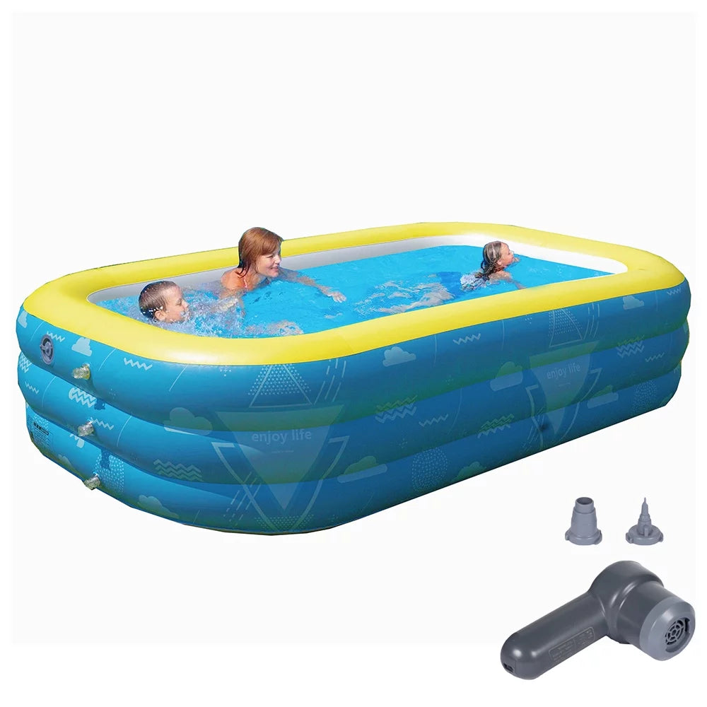 Inflatable Swimming Pool with Pump Blue P432