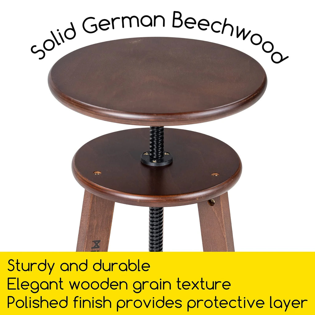 Adjustable Height Beechwood Wooden Drafting Stool J641