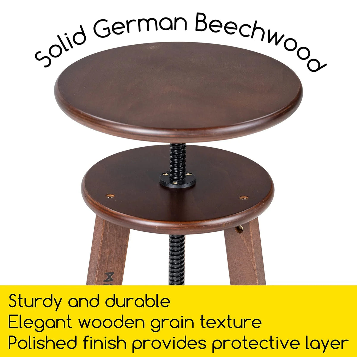 Adjustable Height Beechwood Wooden Drafting Stool J641