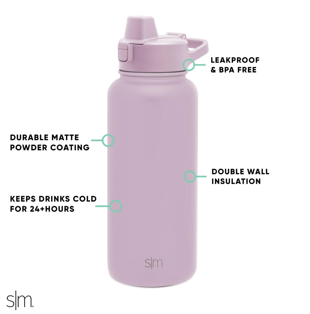 32 fl oz Stainless Steel Water Bottle with Straw Lid H475090