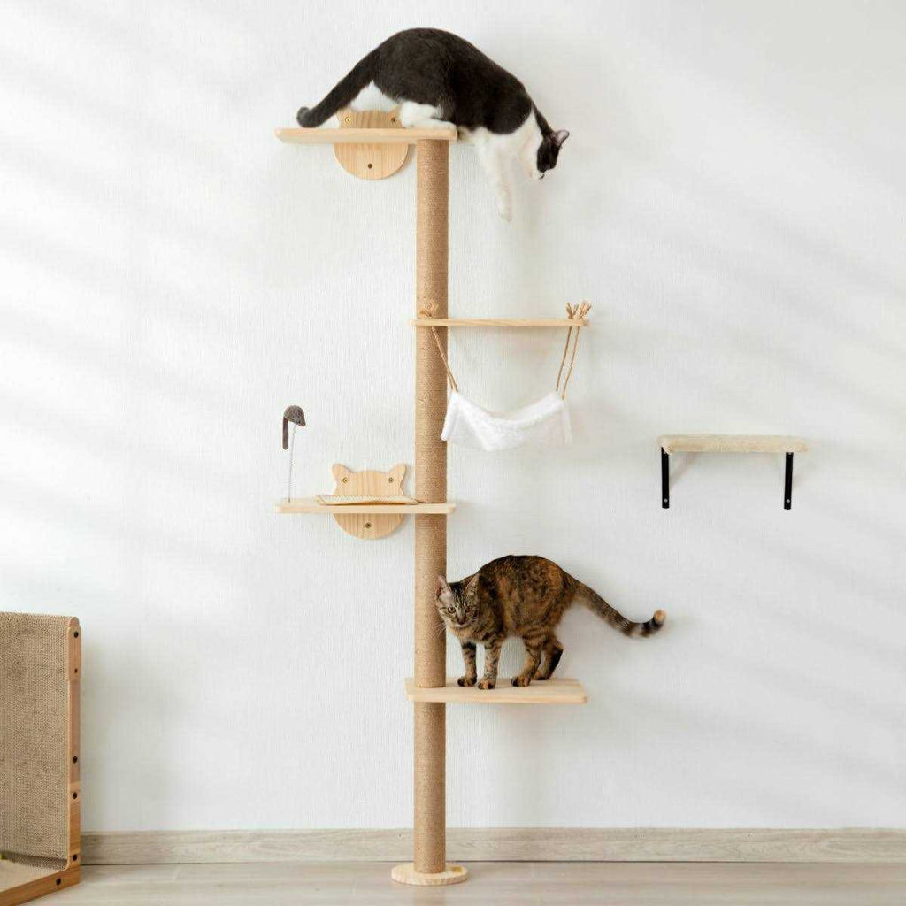 4-Tier Wall Mounted Cat Tree with Hammock K955289