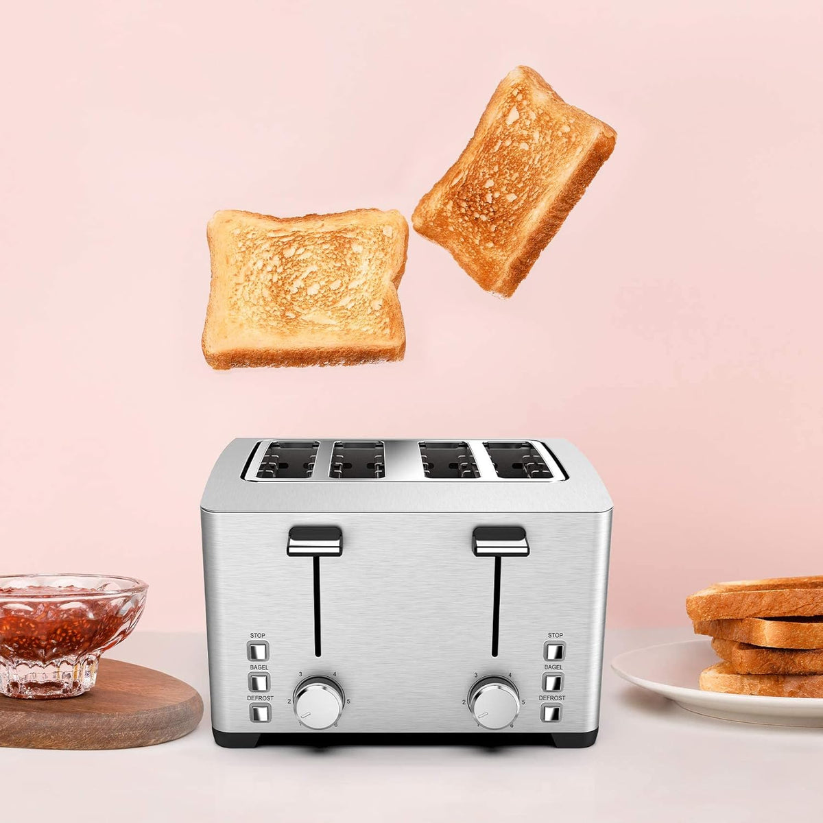 4 Slice Stainless Steel Toaster K206