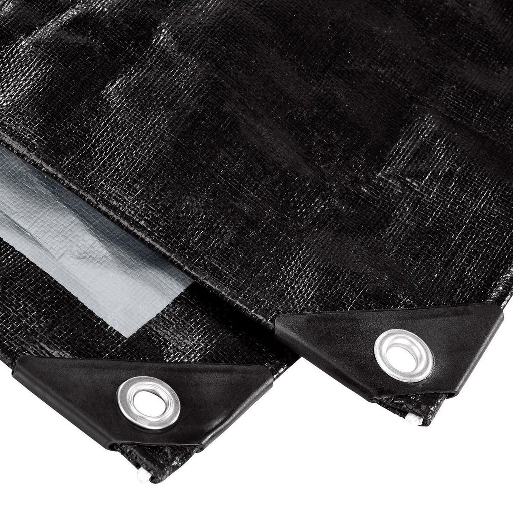 6 ft. x 8 ft. Silver and Black Weather-Resistant Tarp B303289