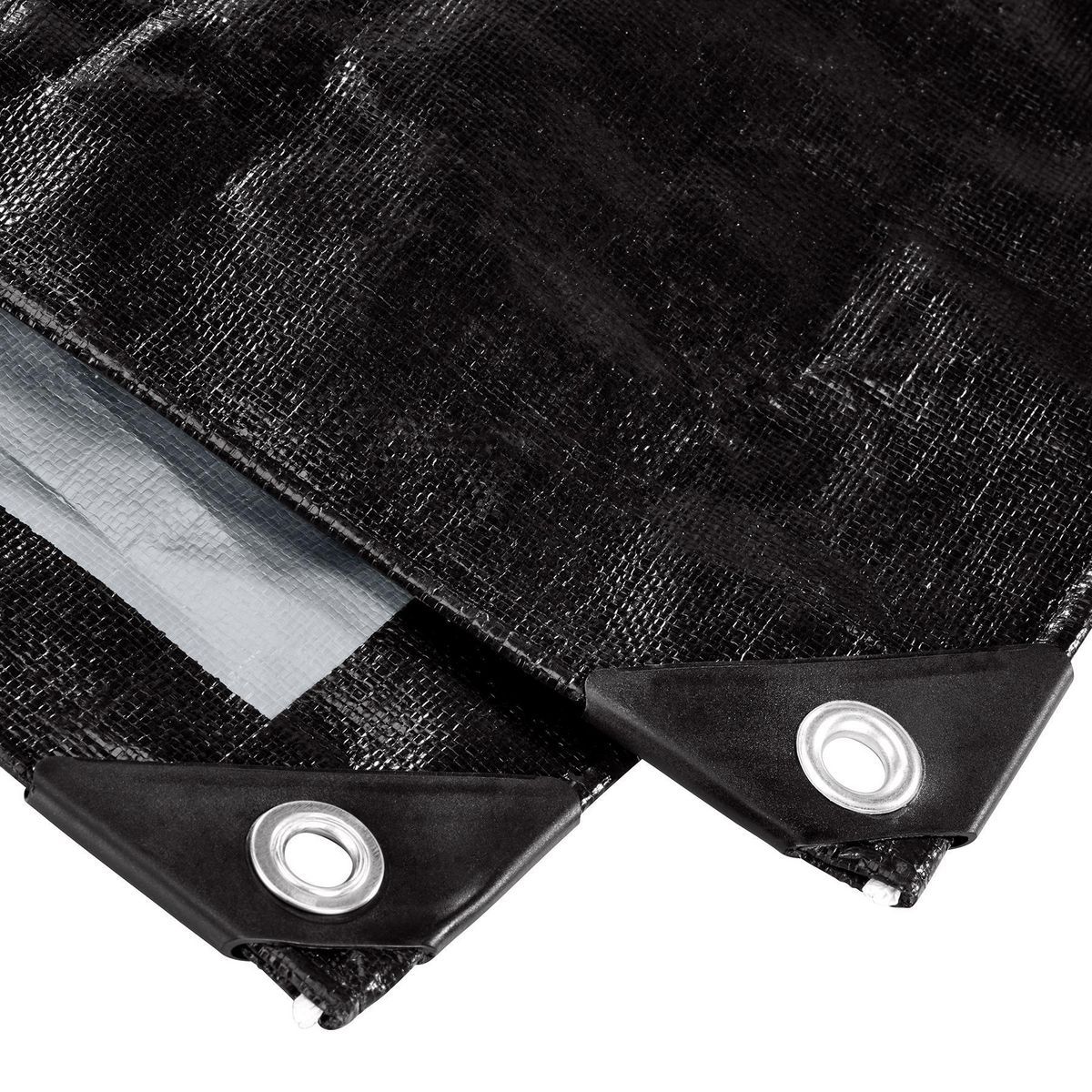 6 ft. x 8 ft. Silver and Black Weather-Resistant Tarp B303289