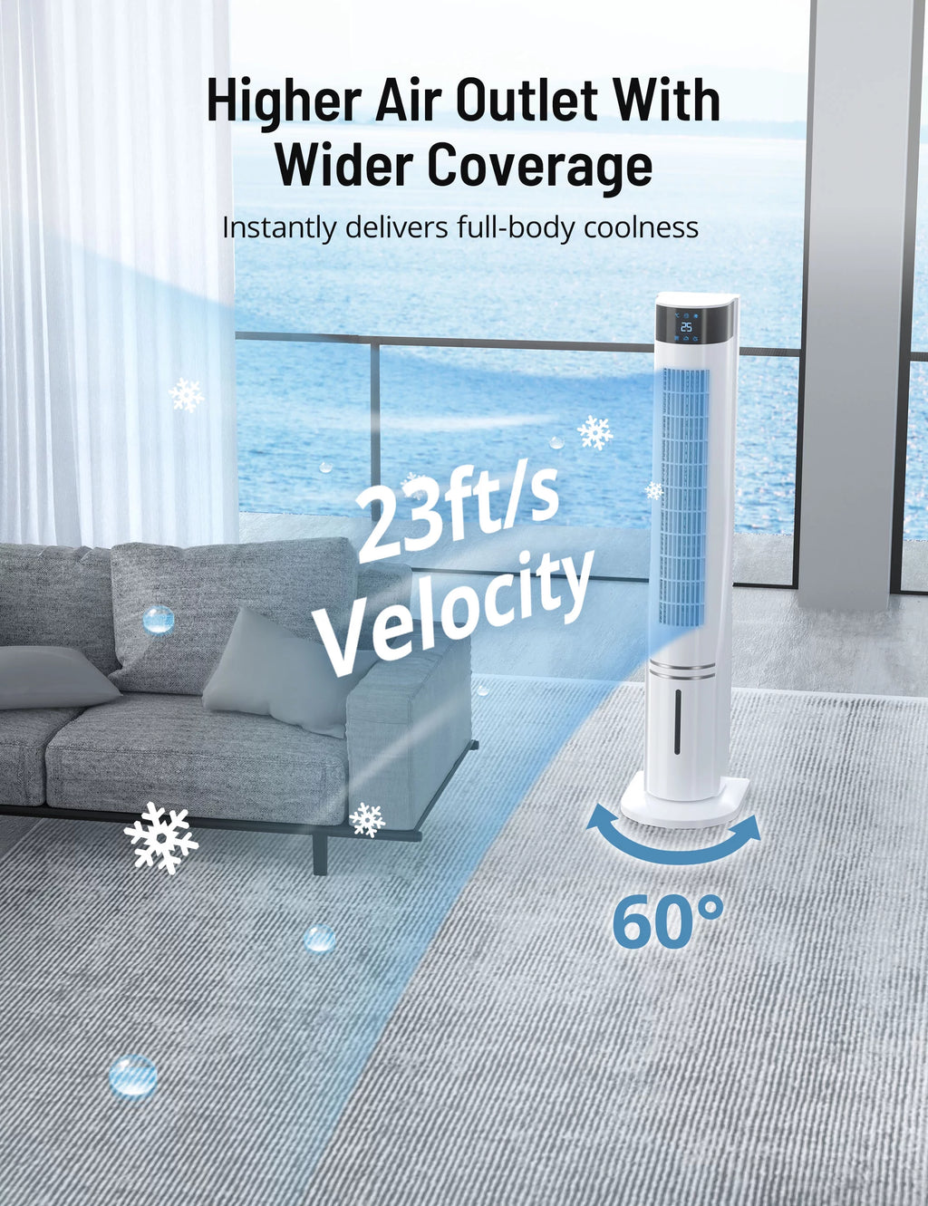 3-in-1 Evaporative Air Cooler Fan Humidifier with 2 Ice Packs S33952