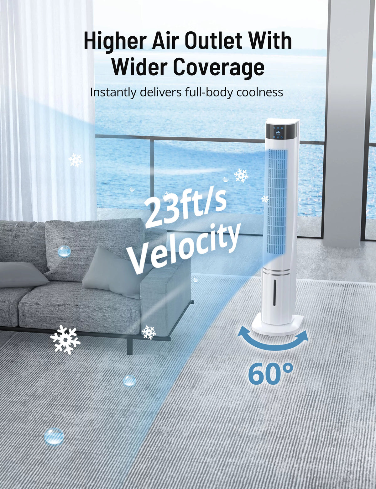 3-in-1 Evaporative Air Cooler Fan Humidifier with 2 Ice Packs S33952