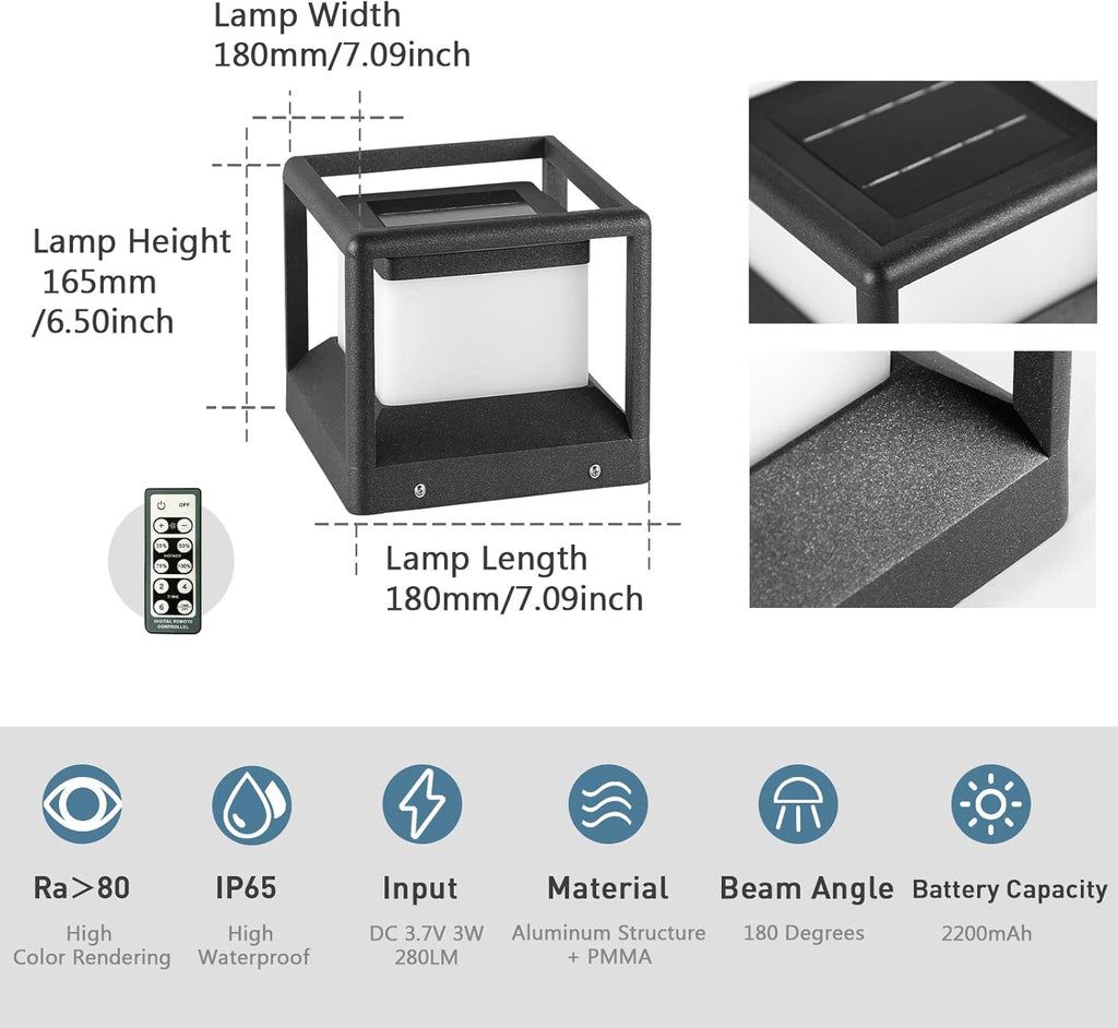Solar Post Cap Light 3000K IP65 Waterproof F4369