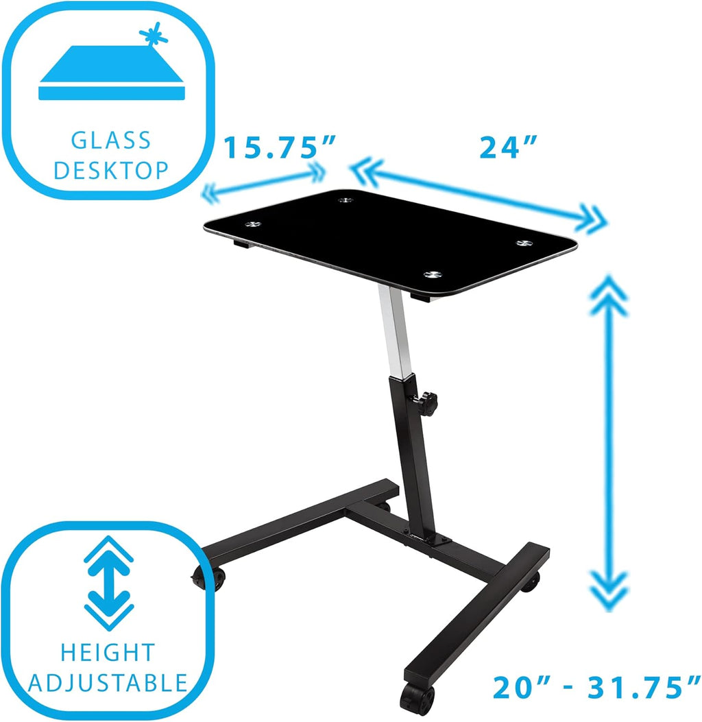Black Height Adjustable Mobile Laptop Desk Cart T206197