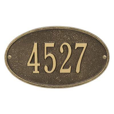 1-Line Wall Address Plaque Antique Brass B928